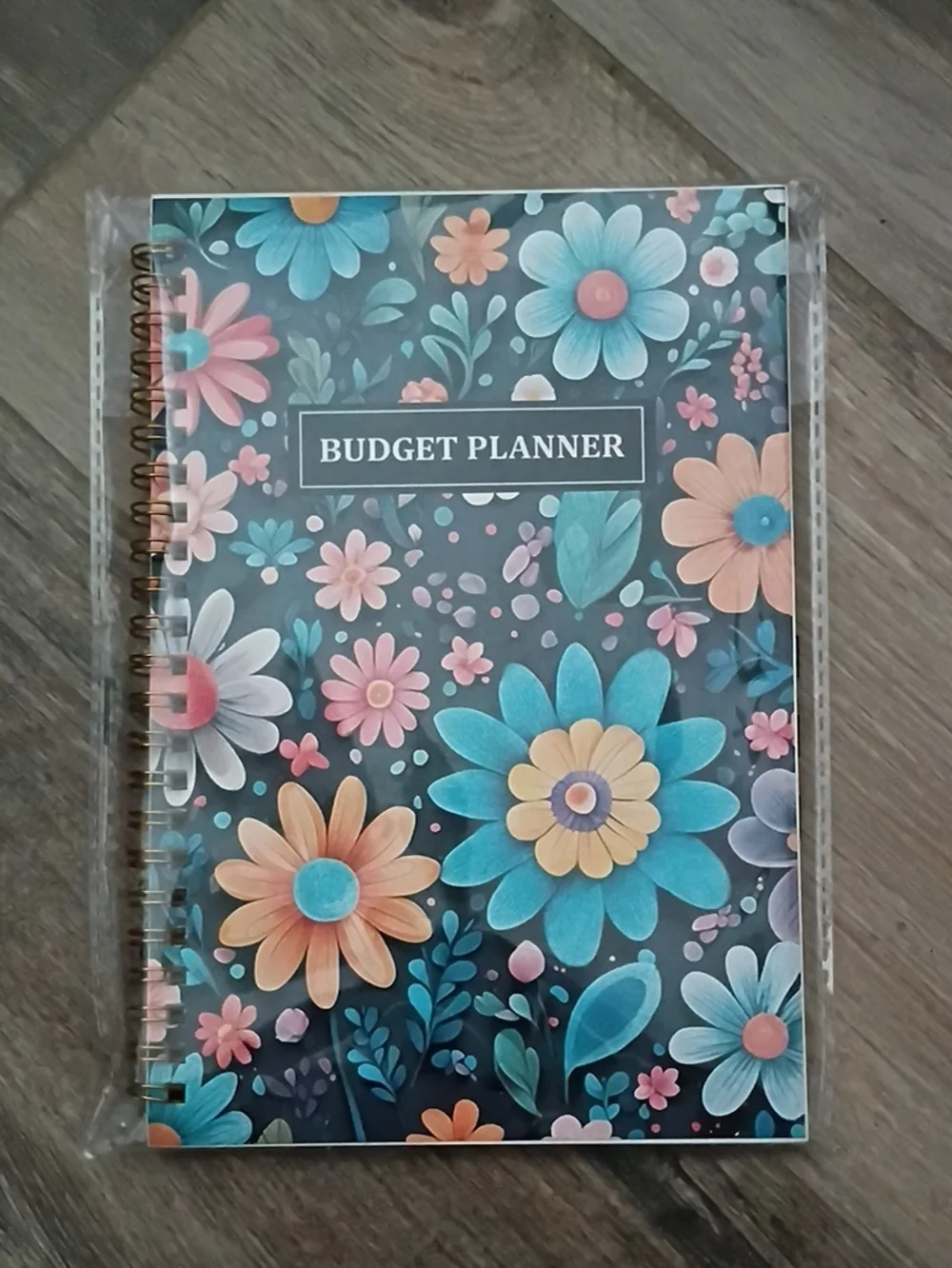 Budget Planner - Monthly/Weekly Tracker Spiral Bound Dark Floral Cover A5 - NWT